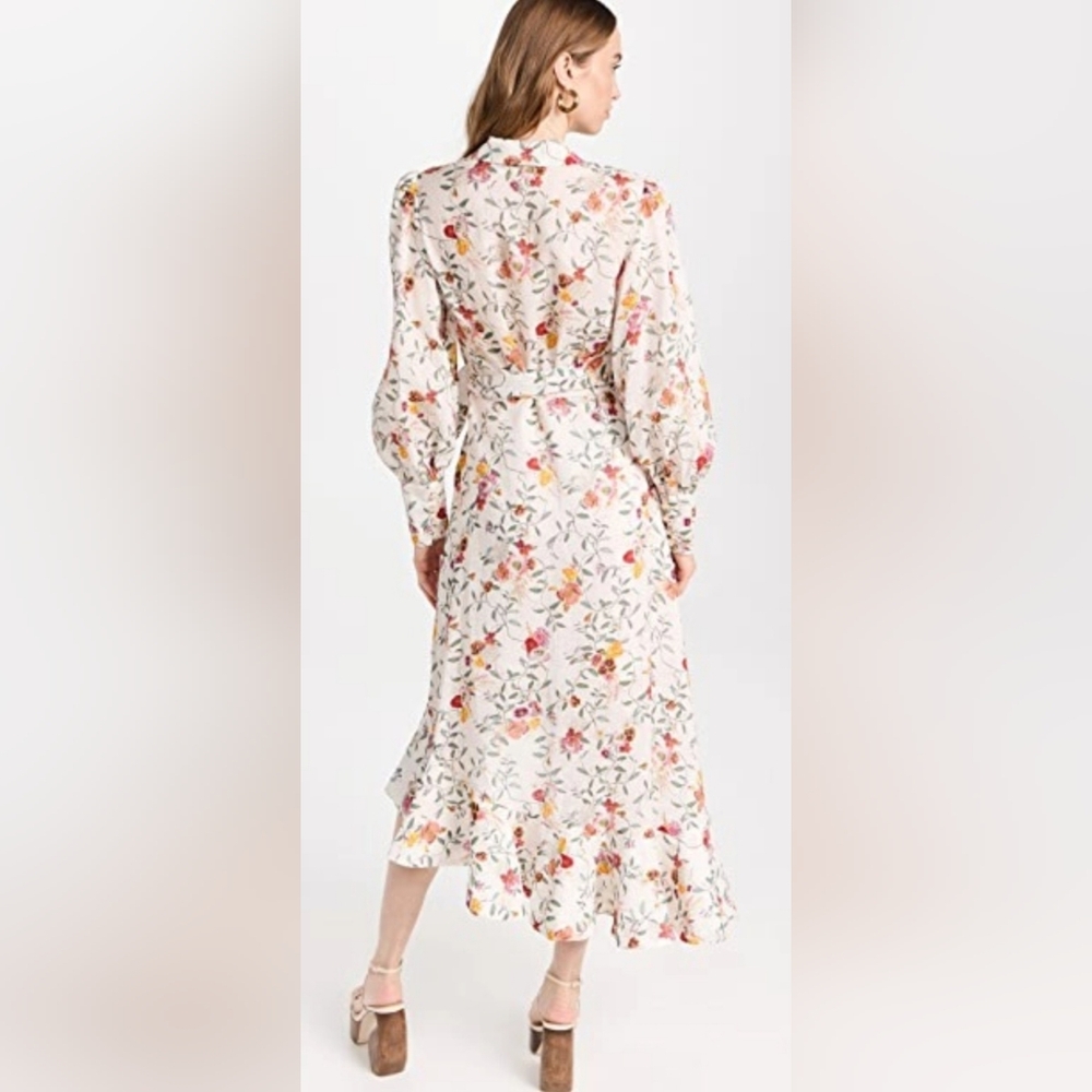 Zimmermann ElkaVine Linen Floral Wrap Dress Size 3 (US 10) - Picture 4 of 14